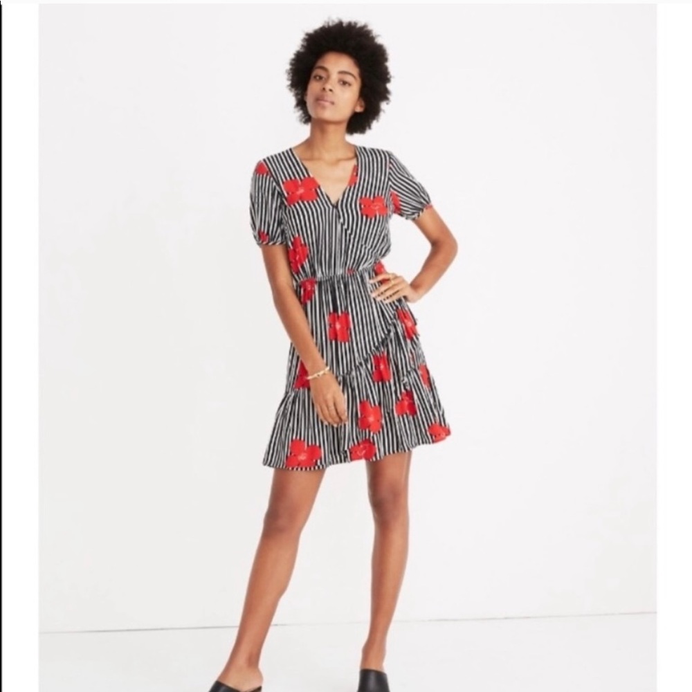NWT- Madewell Bianca Ruffle Dress